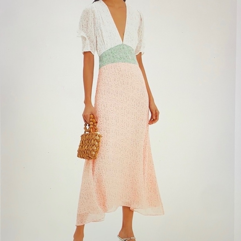 Devine Heritage mixed print midi dress nwt